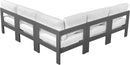 Nizuc - Outdoor Patio 5 Piece Modular Sectional With Gray Frame