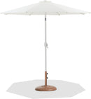 Fiji - Aluminum Patio Umbrella With Round Teak And White Base