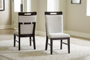 Neymorton - Dining Upholstered Side Chair (Set of 2) - Light Gray / Brown