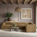 Rummi - Velvet Performance Fabric Upholstered 6 Piece Modular Sectional (With 3 Corner Chairs)