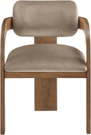 Cedra - Velvet Performance Fabric Upholstered Dining Chair (Set of 2) - Brown Frame