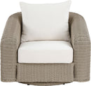 Seacrest - Olefin Water Resistant Fabric And Wicker Outdoor Patio Swivel Chair