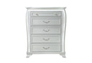 Aria - 5 Piece Queen Bedroom Set (Bed, Dresser & Mirror, Nightstand, Chest) - Silver