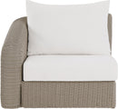 Seacrest - Olefin Water Resistant Fabric And Wicker Outdoor Patio Left Arm Chair