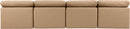 Indulge - Faux Leather 4 Piece Modular Armless Sofa - Tan