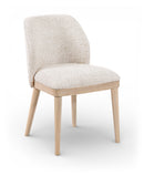 Valeo - Linen Textured Fabric Upholstered Dining Chair (Set of 2) - Painted Natural Base