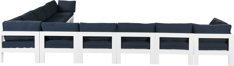 Nizuc - Outdoor Patio 10 Piece Modular Sectional With White Frame
