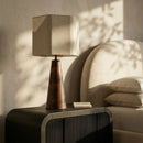 Juniper - Mango Wood Base And Linen Textured Fabric Shade Table Lamp