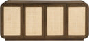 Windsor - Solid Wood And Brown Cane Sideboard / Buffet - Brown