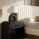 Lithos - Genuine Marble Base And Linen Textured Fabric Shade Table Lamp