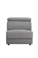 Alwin - Modular Armless Chair - Dark Gray Fabric