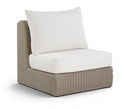 Seacrest - Olefin Water Resistant Fabric And Wicker Outdoor Patio Armless Chair