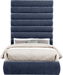 Adam - Chenille Fabric Bed With 89" Headboard