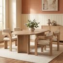 Cedra - Velvet Performance Fabric Upholstered Dining Chair (Set of 2) - Natural Frame