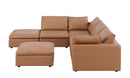 1100 - 6-Piece Left Arm Facing 3-Seat Sectional (Top-Grain Italian Leather)