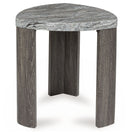 Surmour - Triangle End Table - Gray / Brown