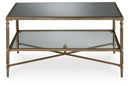 Cloverty - Rectangular Cocktail Table - Aged Gold Finish