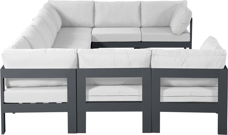 Nizuc - Outdoor Patio 9 Piece Modular Sectional With Gray Frame