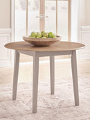 Harperfeld - Round Dining Room Drop Leaf Table - Natural / Gray