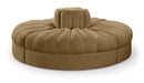 Rummi - Round Velvet Performance Fabric Upholstered 4 Piece Modular Sofa