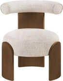 Calder - Linen Textured Fabric Upholstered Accent Chair - Painted Brown Base