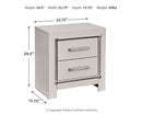 Zyniden - Two Drawer Night Stand - Silver