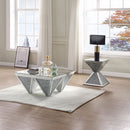 Noralie - 19"H Coffee Table With Faux Diamonds - Mirrored