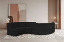 Arc - Boucle Fabric 6 Piece Modular Sofa - Black