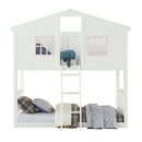 Rohan Cottage - Twin Over Twin Bunk Bed - White & Pink
