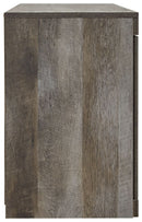 Wynnlow - TV Stand With Faux Firebrick Fireplace Insert - Gray