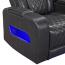 U8611 - Power Reclining Sofa With Power Headrest And LED / Power Console Reclining Loveseat With Power Headrest, LED And Speaker - Charcoal