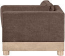 Turin - Chenille Fabric Upholstered Modular Corner Chair - Natural Base