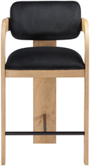 Cedra - Velvet Performance Fabric Upholstered Counter Stool - Natural Frame