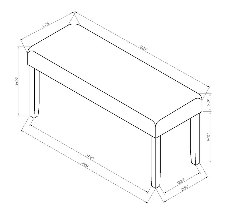 Jules - Bench - Charcoal / Gray