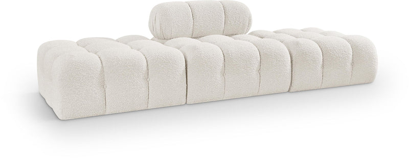 Ames - 3 Piece Boucle Upholstered Modular Sofa With 2 Backless Seats