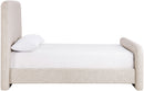 Fira - Linen Textured Fabric Upholstered Bed
