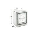 Noralie - 24"H End Table With 2 Tier Shelf - Mirrored & Faux Diamonds