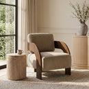Cedra - Velvet Performance Fabric Upholstered Accent Chair - Brown Frame