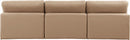 Comfy - Faux Leather Modular Armless Sofa 3 Pieces - Tan