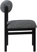 Roundhill - Fabric Dining Chair (Set of 2) - Black Frame