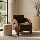Cedra - Velvet Performance Fabric Upholstered Accent Chair - Brown Frame