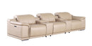 2679 - Genuine Leather Sofa With 3 Power Recliners & Dual Storage Consoles