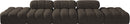 Ames - 5 Piece Boucle Upholstered Modular Sofa With 2 Armless Seats