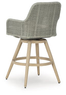 Seton Creek - Barstool With Cushion (Set of 2) - Beige / Gray