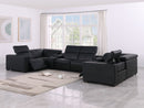 1208 - 8 Piece Modular Leather Sectional With 2 Power Recliners & Power Headrests