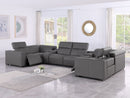 1208 - 8 Piece Modular Leather Sectional With 2 Power Recliners & Power Headrests