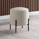 Basye - Round Upholstered Ottoman - Ivory