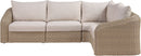 Seacrest - 123.25" Olefin Water Resistant Fabric And Wicker 4 Piece Outdoor Patio Modular Sectional