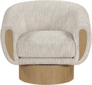 Avella - Interwoven Fabric Swivel Accent Chair - Light Brown Base