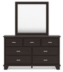 Covetown - Dresser And Mirror - Dark Brown